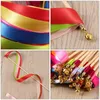 Party Decoration 20Pcs Ribbon Sticks Chromatic Streamers With Bells Fairy Stick For Wedding