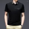 Männer Polos 2024 Männer Polo Shirts Einfarbig Koreanische Dekorative Tasche Für Sommer Slim Fits Männlich