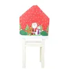 Chair Covers Christmas Decorations Santa Snowman Print Cover Stool Cartoon Back