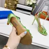 Aquazzura Crystal Decoration Sandals Stiletto Cheels Clear PVC Open Open Tee Cross Shoes for Women Leather Extole Banquet Party Shoes Sandals Luxury Designer Sandals