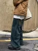 reddachic Vintage Grün W Baggy Jeans für Männer Neue lässige weite Beine verstellbare Taille Y2k Hosen Street Style Arbeitskleidung Herrenhose V66G#