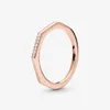 Bagues de cluster Timeless Wish Heart Sparkling Rose Gold Rose Thin Tiara Wishbone Clear Three Stone Ring pour femmes hommes cadeau de la Saint-Valentin