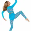 Midee Modren Tanzkleidung für Damen, Spitzenoberteil und Hose, 2-teiliges Set, Jazz Dance Lyrical Performance Dance Kostüm für Mädchen und Erwachsene x33e#