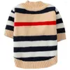 Dog Apparel Autumn And Winter Small Medium-sized Cat Striped Sweater Cardigan Clothes Thin