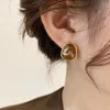 Boucles d'oreilles géométriques en métal pour femmes, Vintage, rétro français, élégant, carré, léger, bijoux de luxe, nouvelle collection