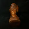 Statuette decorative in legno di bosso cinese fatte a mano con statua d'arte sexy Netsuke da collezione da tavolo Deco H 4,7 pollici