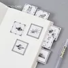 Cadeau cadeau 45 pcs / lot noir blanc monde mini papier autocollant décoration bricolage journal planificateur scrapbooking étiquette kawaii papeterie