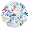 Gift Wrap 50/100Pcs INS Novelty Christmas Decor Snowflakes Stickers PVC Waterproof Decals For Kids Boys Girls Toys Gifts