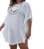 Crochet BIKINI Plus Size Praia Túnica Mulheres Swimwear Verão Sun Protecti Roupas Cover Up Swim Beach Dr S2tD #