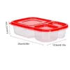 Stoviglie Contenitore per riso/spaghetti a 3 scomparti Versatile contenitore per insalata e snack in PP Resistente al microonde per lavoro, viaggio, campeggio