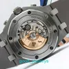 Orologio da polso di marca AP 26470 Royal Oak Offshore calibro 42 titanio metallo grigio quadrante datario visualizzazione orologio meccanico automatico da uomo