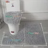 Tapis de bain tapis doux toilette douche 3 pièces/ensemble anti-dérapant tapis en peluche tapis antidérapant résistant à l'usure salle de bain housse de coussin