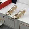 High Heels Designer Women's Sandals Classic Fashion Metal Buckle مدببة رقيقة كعب رفيع 4 سم 6 سم 8 سم