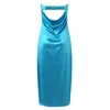 Casual Jurken Een Lijn Satijn Strapless Prom Lange Backless Bodycon Slanke Elegante Maxi Outfits Jurk Damesmode Elegantie Sexy Kleding