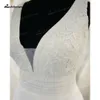 Playa de encaje una línea de boda Dr V cuello más el tamaño de Boho Chiff vestidos de novia blanco / marfil vestidos de boda robe de mariage femme rde s3p3 #