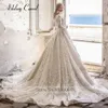 Ashley Carol Elegante abito da sposa per le donne 2024 Lg manica in rilievo Appliques con scollo a V Princ abito da sposa Abiti da sposa 88WI #