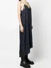 Casual Dresses Women Lace Stitching Midi Dress Silk Jacquard V-neck Sleeveless Off-shoulder Irregular Roebs For Female