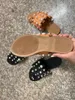 Pantofole Moda Infradito da donna Estate Decorazione di perle Tacco basso Casual Esterno Piatto Slides Sandalo Scarpa Plus Size 43