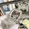 Mens Mecânica Relógio de Luxo Relógio Mecânico Automático Masculino Personalidade Moda Transparente Cristal Oco Fita Maré Barril de Vinho S Alta Qualidade