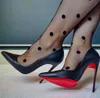 Femmes talons hauts chaussures de créateur talons rouges sandales pointues 6 cm 8 cm 10 cm 12 cm talon fin peu profond en cuir verni noir pompes de luxe femme avec sac à poussière US4-13