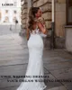 Lorie Lace Mermaid Wedding Dres Spaghetti Straps spetsapplikationer Brud Dr V Neck elegant mjuk tull bröllopsklänningar 2023 M6L3#