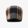 Berets 2024 Männer Baskenmütze Mütze Erwachsene Herbst Britische Vintage Sboy Hüte Für Frauen Maler Schirmmützen Mode Lässig Plaid Vorwärts Hut