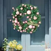 Декоративные цветы Искусственный рождественский венок Передняя дверь Висячие праздничные украшения Простые