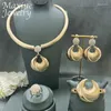 Collana orecchini set catena dorata ciondolo braccialetto anello gioielli placcati oro 18 carati per le donne Africa regali per la festa nuziale