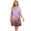 summer Retro Floral Plant Pattern Dres For 2023 Women Clothing Plus Size Short Sleeve Loose Clothing Casual 3D Print Dr k5mW#