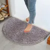 Bath Mats Non Slip Half Round Rug Absorbent Mat Bathroom Shower Rugs Semicircular Chenille Carpet 40x60cm Dining Room Home Fashion