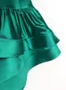 Aomei Plus Size Green Dres Women Party Shiny Elegant Bodyc Mermaid Gowns One Shoulder Oregelbundet Satin Outfit Evening Party i55b#