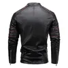 Casaco Masculino De Couro Falso De Couro PU Com Zíper Outono Casual Slim Corta-vento Chaquetas Jaqueta De Couro De Motocicleta