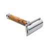 Новый 2024 Vintage Doubled Swide Razor Vintage Holder Holder Natural Wood Olive Wood Moce Handle1.Бритва для мужчин с двойной оболочкой