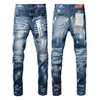 Designer viola marca jeans for uomini donne pantaloni viola buco estivo hight di qualità ricami jean jeans pantaloni da uomo jeans viola