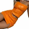 Autumn BodyC Dr Set Women Party DR 2021 New Arrivals Strapl Top and Skirt Set Leather Sexy Dr Club Night Dres A0LM＃