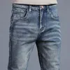 Jeans ricamati da uomo Autunno Inverno Nuovi pantaloni coreani Fi Slim Piedini Stretch Pantaloni vintage in denim da strada Uomo G3dW #
