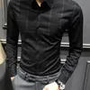 Весенне-осенняя рубашка-поло с принтом в клетку, мужская повседневная модная рубашка с длинными рукавами и пуговицами, кардиганы, топ, мужская плюшевая блузка 240328