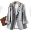 Ternos femininos blazer senhoras manga longa primavera casual moda negócios xadrez mulheres trabalho jaquetas de escritório casacos