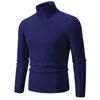 Autumn Winter New Men's High Neck Sweater Solid Color Pullover Sticke Tight Warm Top Casual Turtleneck Versatile Inner Matching P3D8#