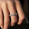Cluster Rings Infinity Lab Diamond Ring Real 925 Sterling Silver Party Wedding Band för kvinnor Män lovar smycken