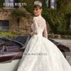 ethel ROLYN Ball Gown Wedding Dres For Women 2024 Bride Lg Sleeve O-Neck Muslim Appliques Wedding Gown Vestidos De Novia I9em#