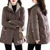 2023 Nouveau mi-longueur hiver col montant veste femmes Parkas vers le bas Cott pardessus femme décontracté épais chaud coupe-vent vestes q30r #