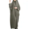 Ethnische Kleidung Jilbab Khimar Gebetskleidungsstück Frauen Muslimische Mode Kaftan Marocain Hijab Kleid Islam Ramadan Robe Femme Musulmane