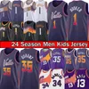 Devin Booker Kevin Durant Basketball Jersey Bradley Beal 3 Phoenixs Sun Jerseys Men Steve 13 Nash Charles 34 Barkley 2023-24 City Blue Phx Shirt Purple White Stitched