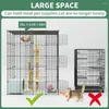 Kattbärare stor bur inomhus lekpen metalltråd kennlar låda idealisk för 1-4 katter 54 L x 41W 69 timmar tum svart