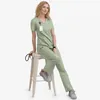 Korta ärmar Bekväma V Neck Hospital Nurse Medical Scrubs Uniform Set Nurse Medicos Scrubs Nursing Uniform P8GL#