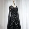 Shar Said Luxe Cristal Araboic Noir Soirée Dr avec Cape Manches Rose Plus Taille Femmes De Mariage Invité Robes De Soirée SS005 p2rX #