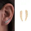 Boucles d'oreilles rétro mode feuille boucle d'oreille tendance charme femmes couleur argent crochet d'oreille exquis élégant dame Cocktail fête bijoux