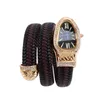 Personalidade criativa cobra relógios mulher marca de luxo elegante quartzo senhoras pulseira diamante relógio pulso montre femme 240320