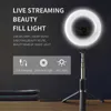 Selfie Monopods FANGTUOSI nouveau trépied de bâton de Selfie sans fil Bluetooth avec Selfie anneau lumière photographie support Ringlight pour le Streaming vidéo en direct 24329